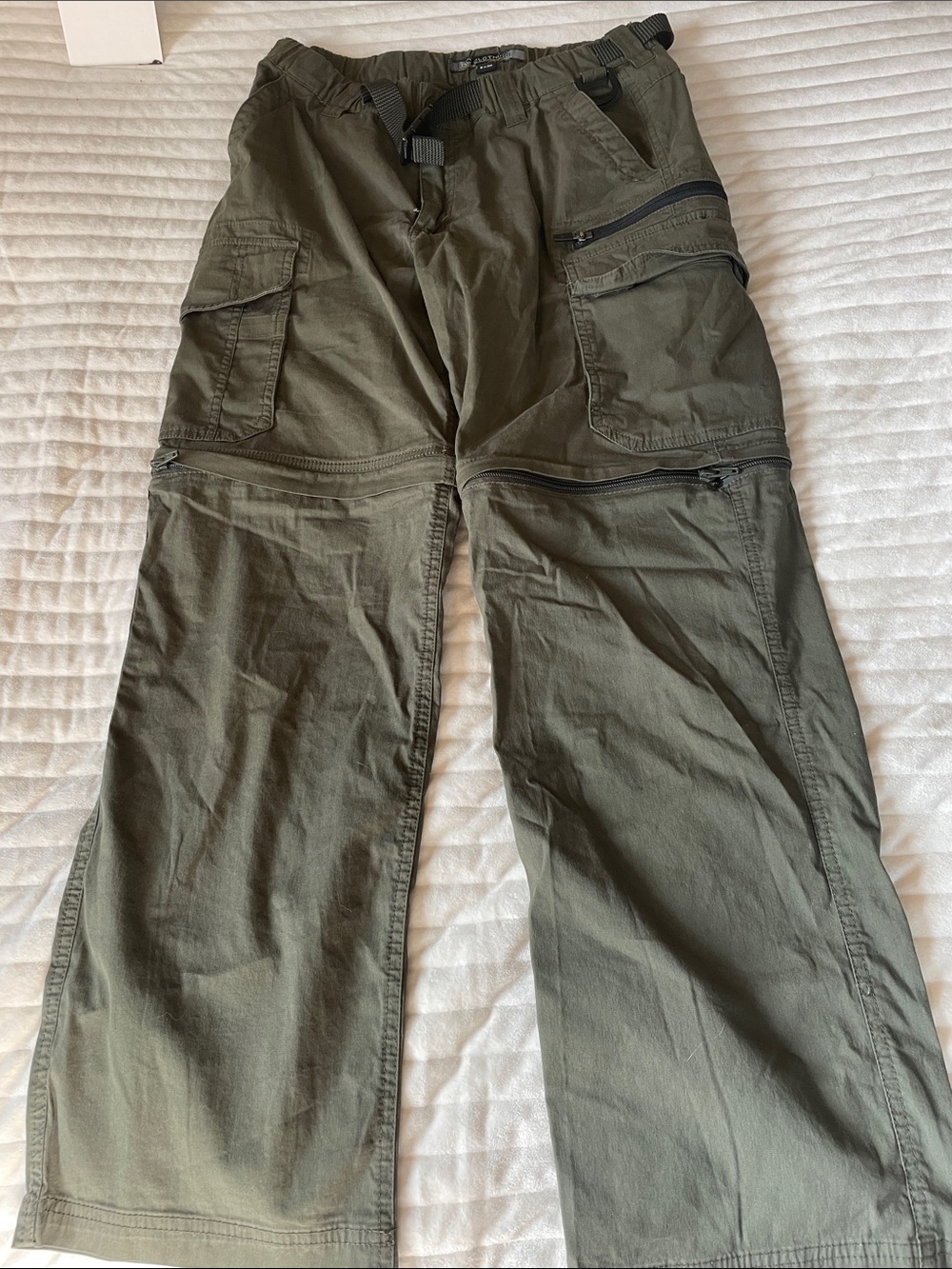 BC Clothing Men’s Dark Green CONVERTIBLE Cargo Pants/Shorts Size S x30